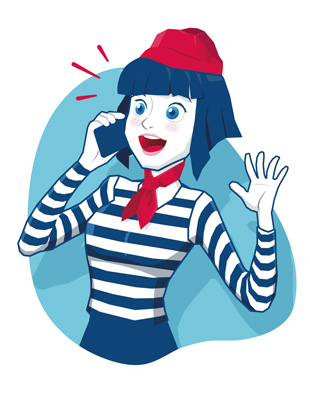 Illustration de Capucine annonçant une nouvelle mission à un freelance