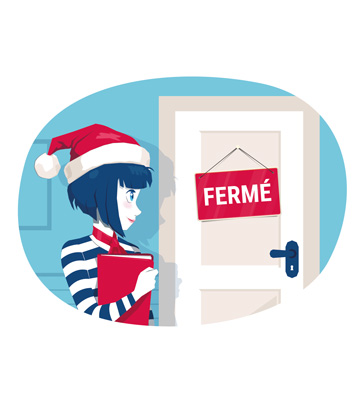 Illustration annonçant la fermeture de Rhizome IT pendant les congés de Noël